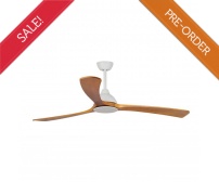 Fanco Sanctuary 3 Blade 70" DC Ceiling Fan with Remote Control in White with Teak Blades